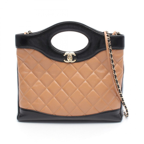 香奈兒 Chanel 31 Matelasse 鏈條肩背包 粉紅色黑色皮革 二手 金色五金