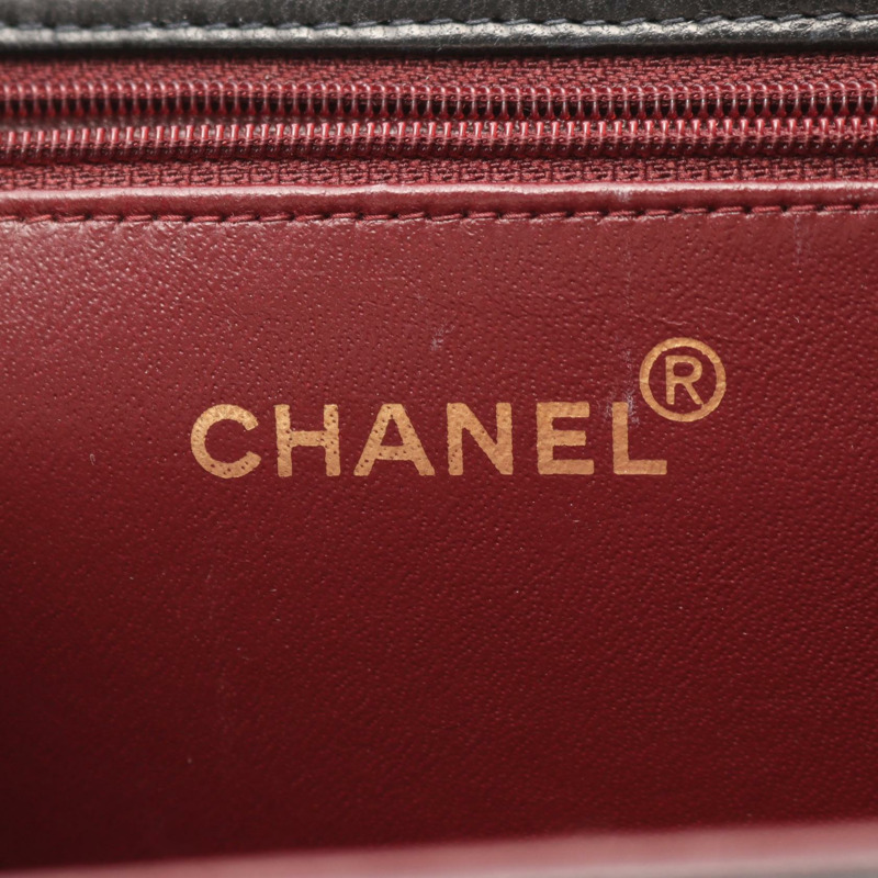 香奈兒 (CHANEL) 絎縫全蓋鏈條肩背包，羊皮材質，黑色，二手，女士，金色五金-3