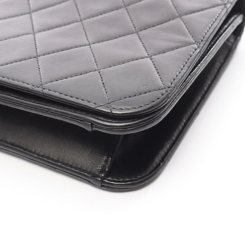 香奈兒 (CHANEL) 絎縫全蓋鏈條肩背包，羊皮材質，黑色，二手，女士，金色五金-8