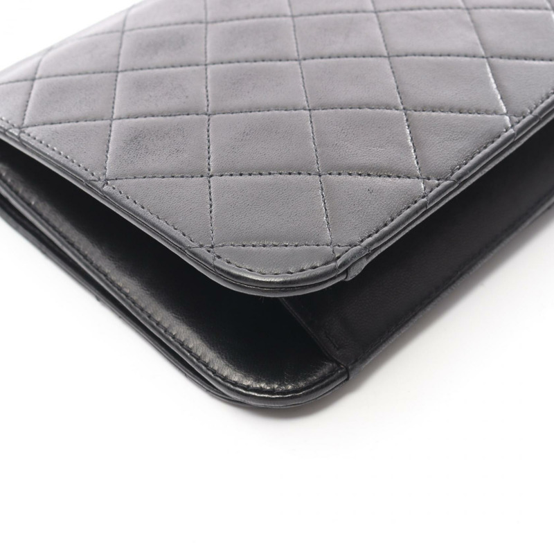 香奈兒 (CHANEL) 絎縫全蓋鏈條肩背包，羊皮材質，黑色，二手，女士，金色五金-11