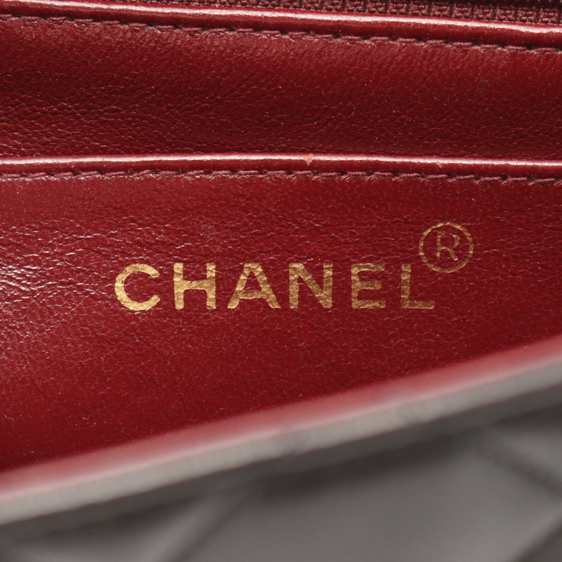 香奈兒 (CHANEL) 絎縫 Diana 翻蓋鏈條單肩背包,羊皮材質,黑色,二手,女士款,金色五金-3