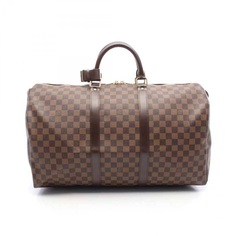 路易威登 Keepall 50 手提包 N41427 Damier Ebene 帆布棕色二手男女通用款 LV-0