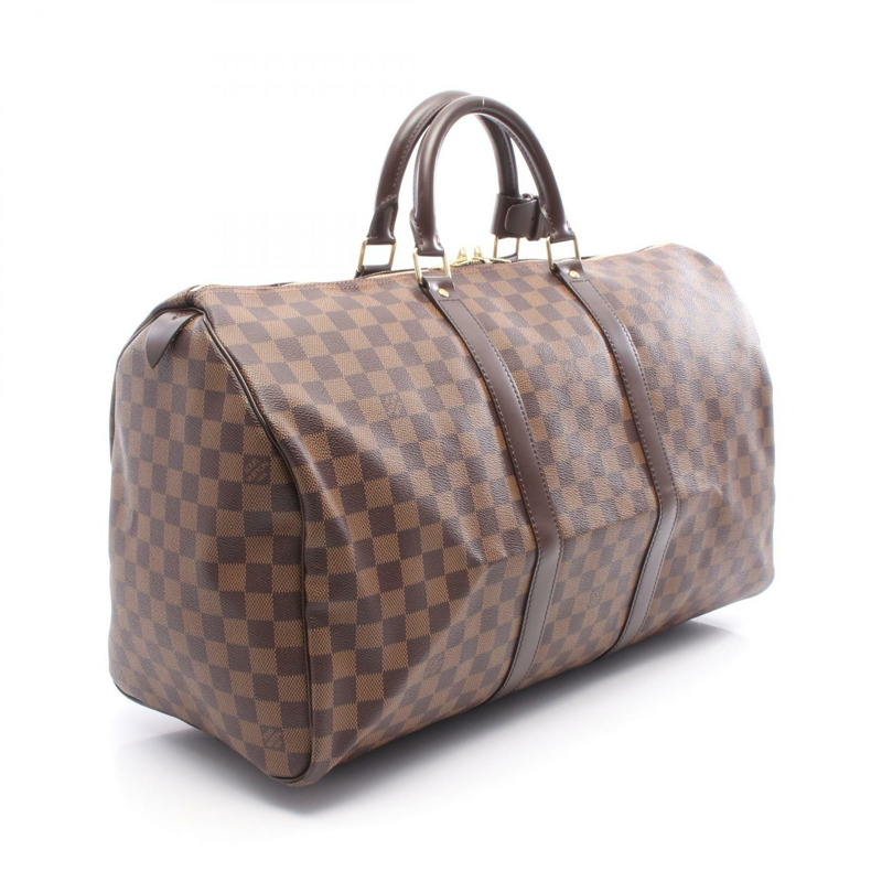 路易威登 Keepall 50 手提包 N41427 Damier Ebene 帆布棕色二手男女通用款 LV-1