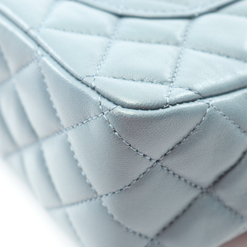 香奈兒 (CHANEL) 絎縫手柄鏈條肩背包，羊皮材質，綠色，二手，金色五金，女士款-5