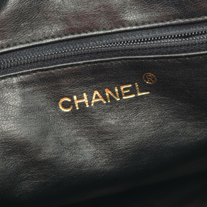 香奈兒 (CHANEL) 絎縫鏈條單肩包,羊皮材質,黑色,二手,女士款,金色五金-3