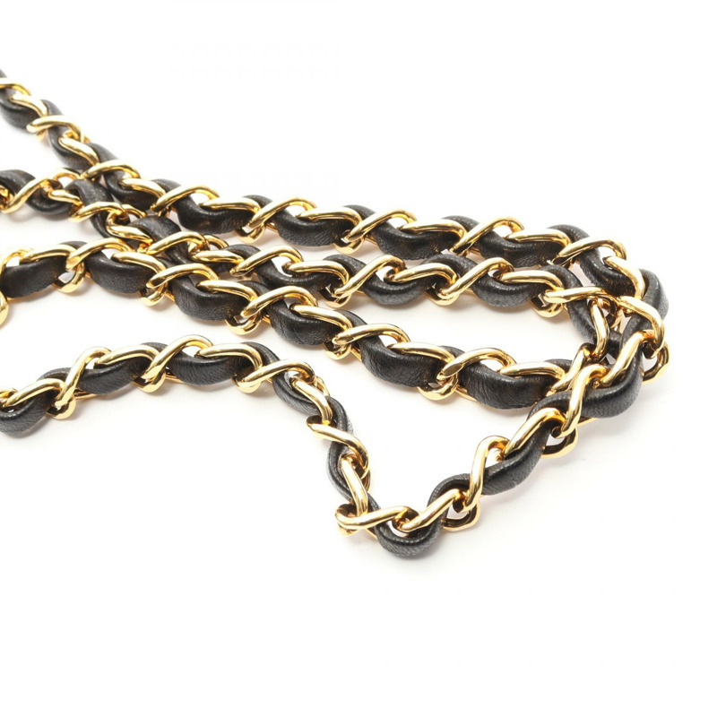 香奈兒迷你絎縫全蓋鏈條單肩背包，羊皮材質，黑色，二手，金色五金配件。-9