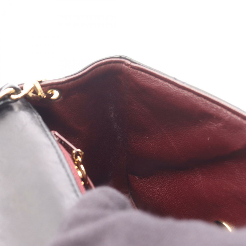 香奈兒迷你絎縫鏈條單肩包,羊皮材質,黑色,二手,女士款,金色五金-6