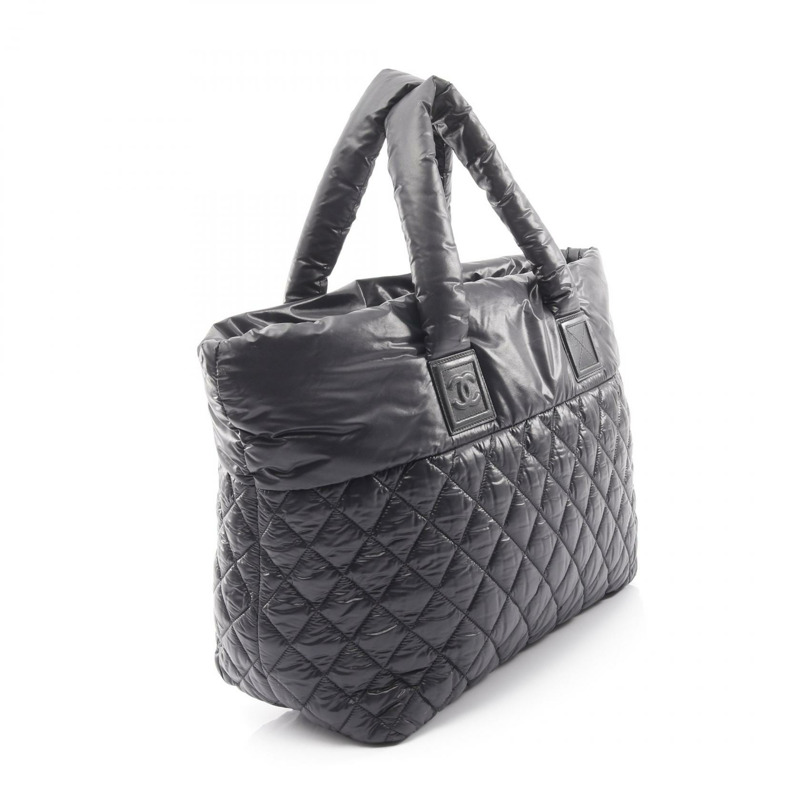 香奈兒 Coco Cocoon MM 手提包 尼龍皮革 黑色 二手 女士 CC-1