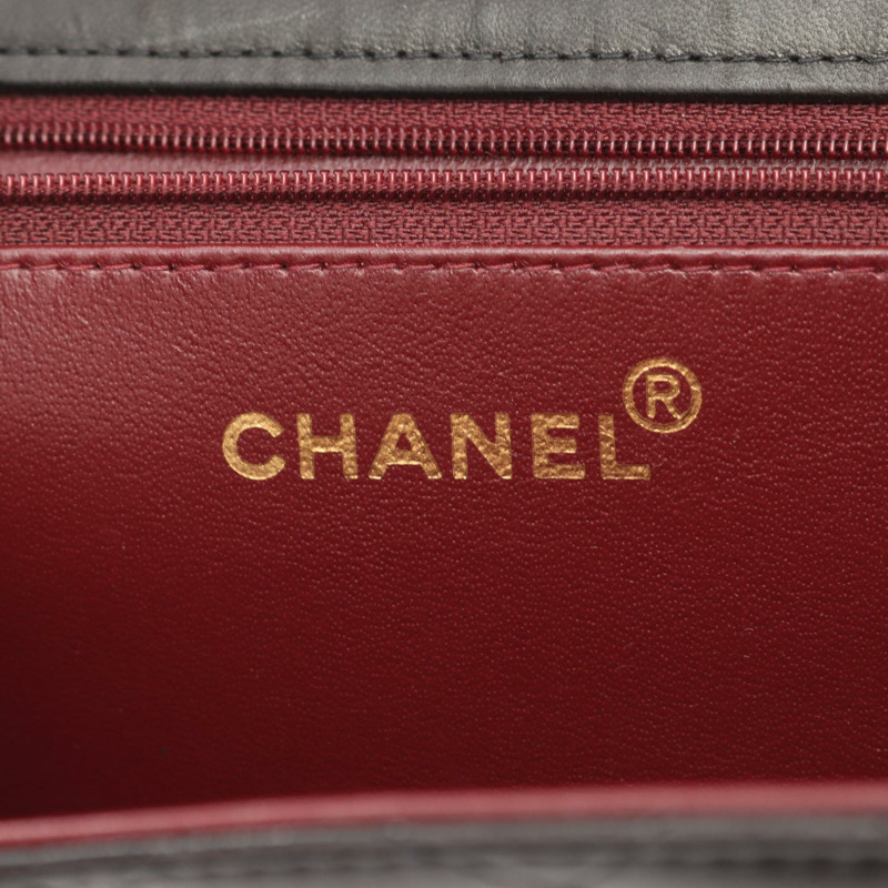 香奈兒 (CHANEL) 絎縫鏈條單肩包,羊皮材質,黑色,二手,女士款,金色五金-3