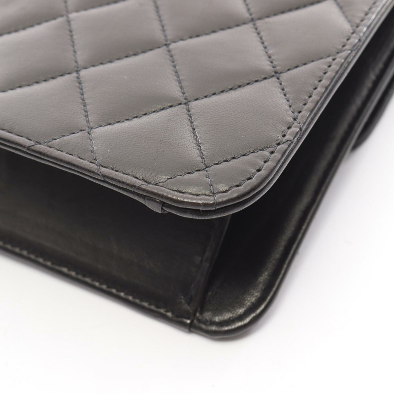 香奈兒 (CHANEL) 絎縫鏈條單肩包,羊皮材質,黑色,二手,女士款,金色五金-9