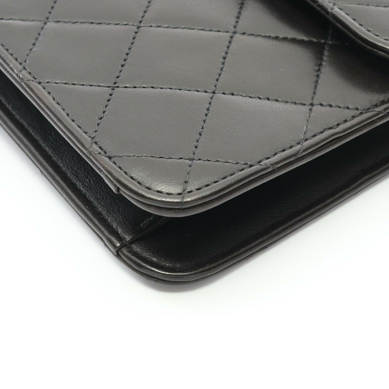 香奈兒 (CHANEL) 絎縫單肩包，羊皮材質，黑色，二手，女士，金色五金配件，CC-6