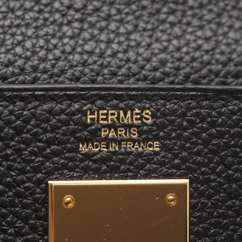 愛馬仕 Kelly 28 肩背包,Togo 皮革,黑色,二手,女士,金色五金 D-3
