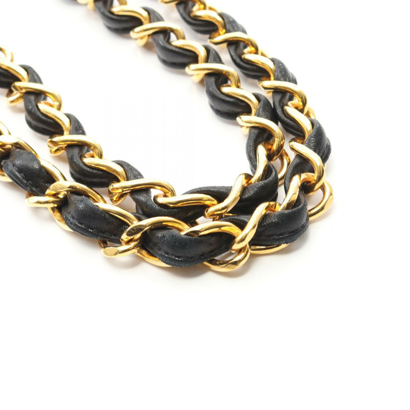 香奈兒 Big Matelasse34 鏈條肩背包，羊皮材質，黑色，二手，金色五金，CC-10