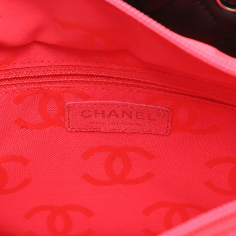 香奈兒 Cambon 系列中型單肩托特包,黑色漆皮,二手女款,附五金配件-3