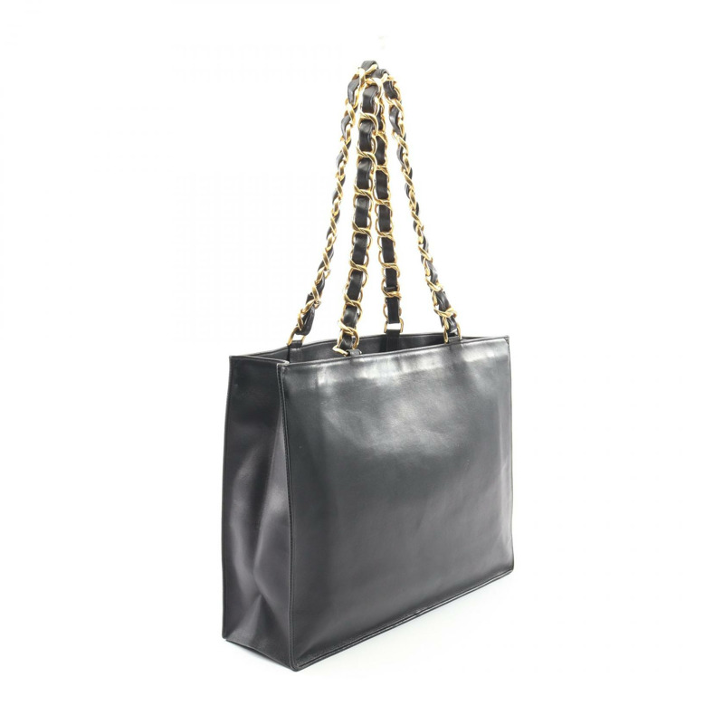 香奈兒 (CHANEL) Jumbo COCO 標誌鏈條肩背包，羊皮材質，黑色，二手，女士款，金色五金配件-1