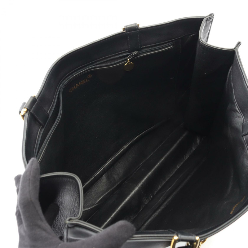 香奈兒 (CHANEL) Jumbo COCO 標誌鏈條肩背包，羊皮材質，黑色，二手，女士款，金色五金配件-2