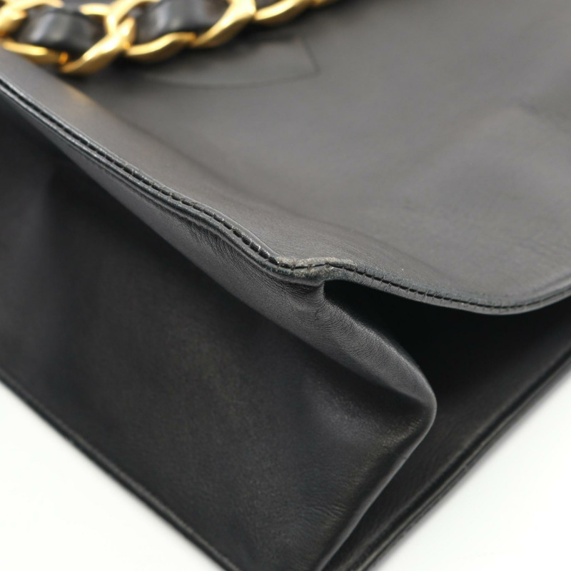 香奈兒 (CHANEL) Jumbo COCO 標誌鏈條肩背包，羊皮材質，黑色，二手，女士款，金色五金配件-5