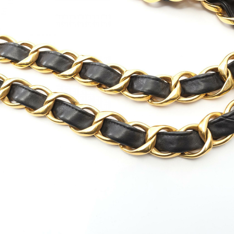 香奈兒 (CHANEL) Jumbo COCO 標誌鏈條肩背包，羊皮材質，黑色，二手，女士款，金色五金配件-6