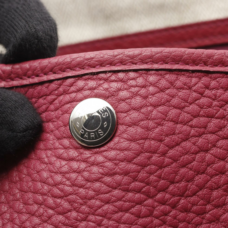 愛馬仕 Garden Party PM 手提包 051559CK Negonda 皮革 Bis de rose 二手-6