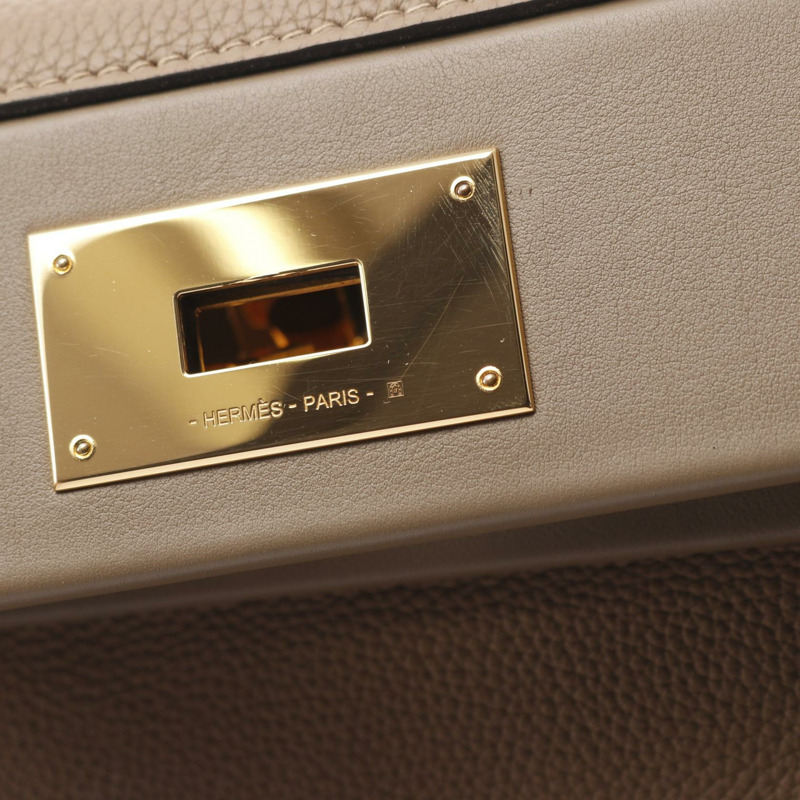 愛馬仕 Sac Van quatre 24/24 29 肩背包,Togo 皮革,米色,二手,金色五金-5
