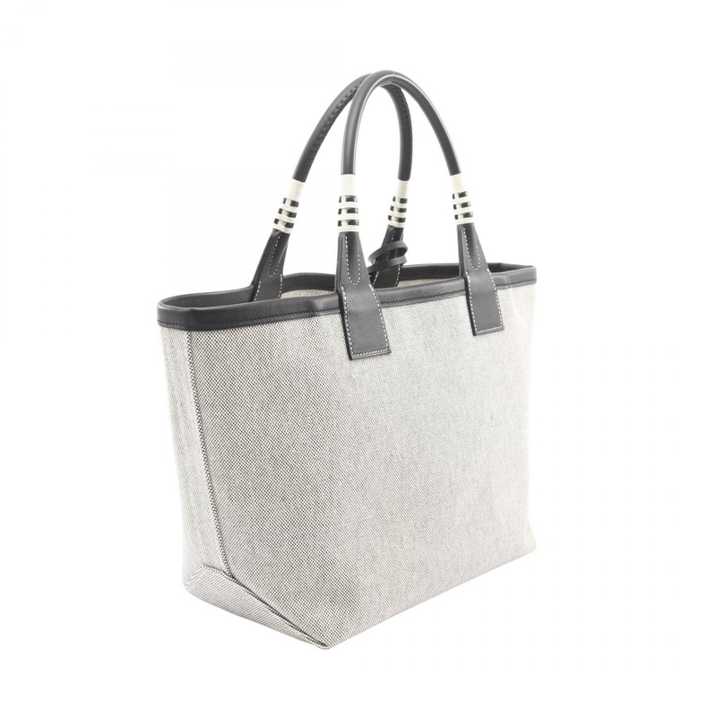 愛馬仕 Steeple 25 手提包 083611CK Toile H 帆布 Swift 皮革 灰色 黑色 二手-1