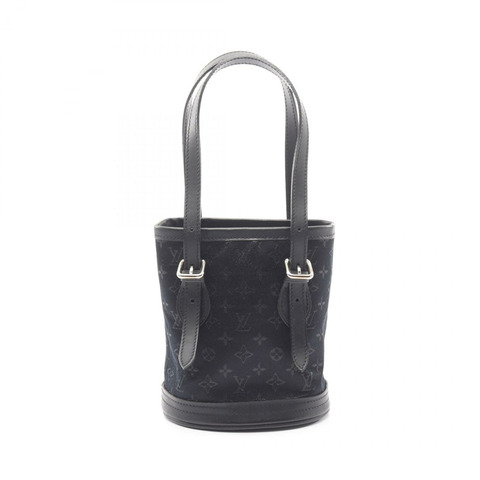 路易威登 (LOUIS VUITTON) 小水桶包 M92144 Monogram 緞面黑二手女款 LV