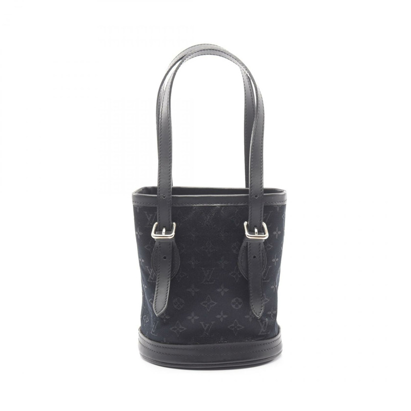 路易威登 (LOUIS VUITTON) 小水桶包 M92144 Monogram 緞面黑二手女款 LV-0