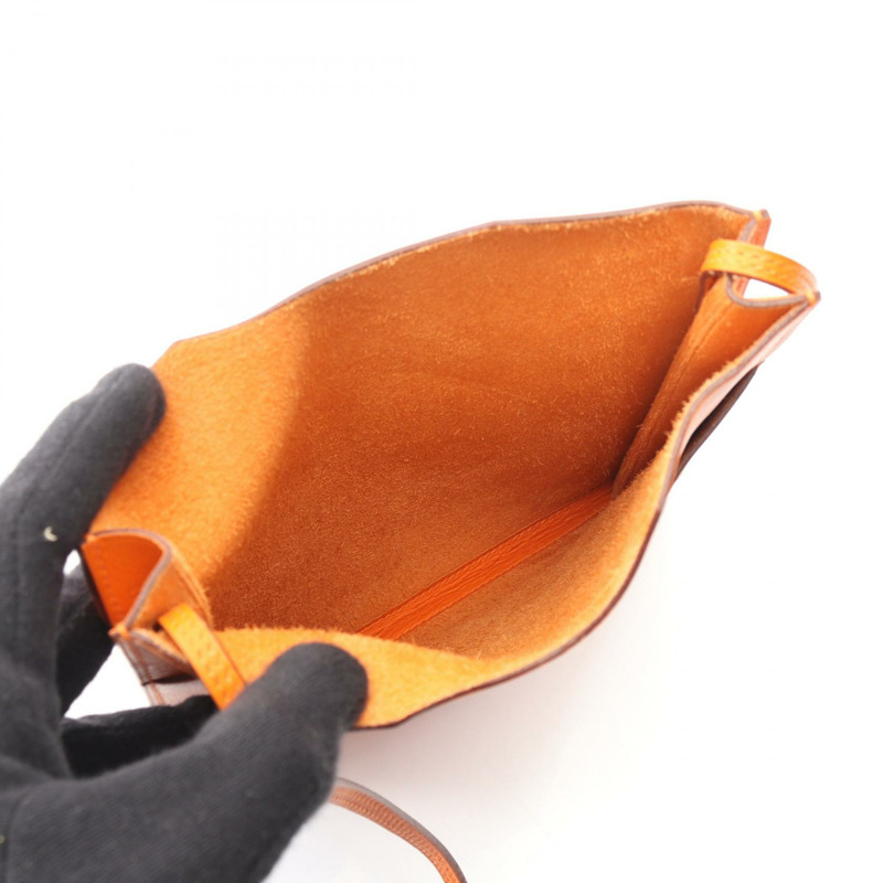 愛馬仕 Onimaitou 肩包斜背包 Evercolor 皮革橙色二手女款 K-2