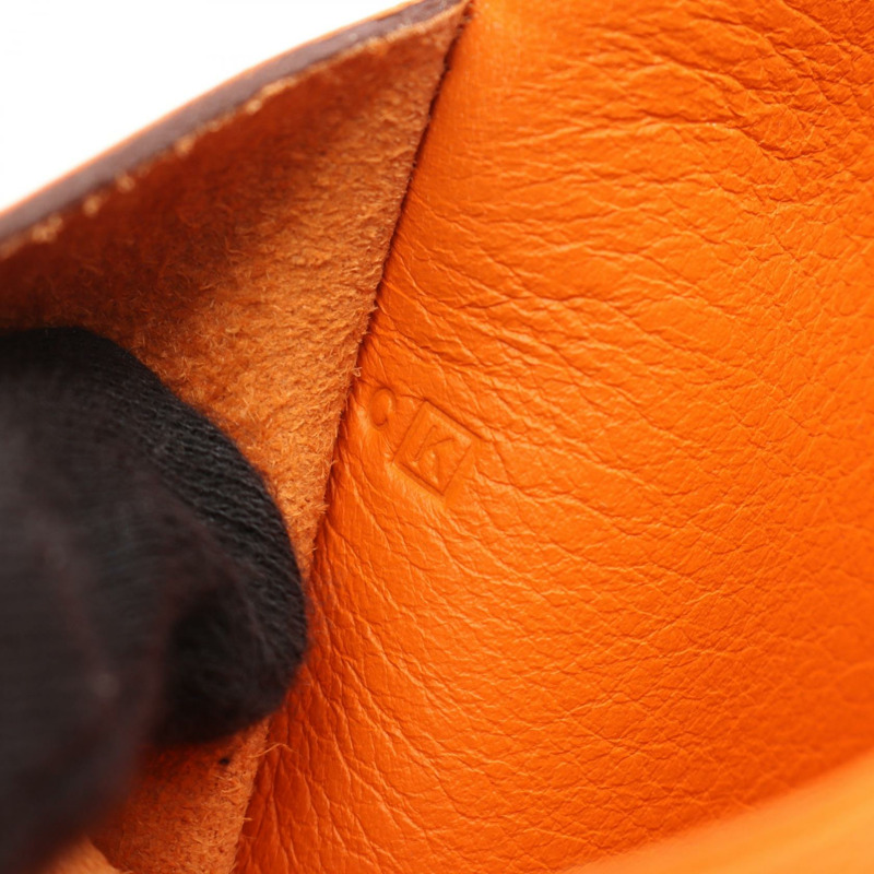愛馬仕 Onimaitou 肩包斜背包 Evercolor 皮革橙色二手女款 K-4