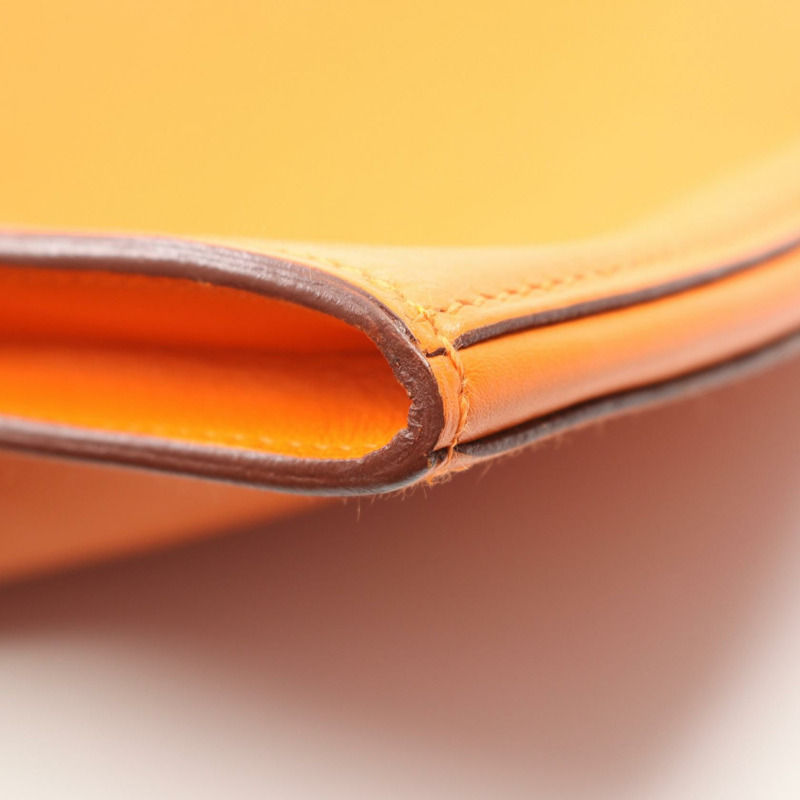 愛馬仕 Onimaitou 肩包斜背包 Evercolor 皮革橙色二手女款 K-7