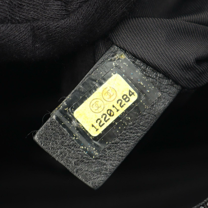 香奈兒 (CHANEL) Paris Biarritz PM 手提包,PVC塗層帆布皮革,黑色,二手,女士款,帶五金配件-4