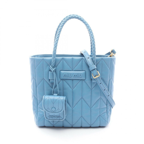 Miu Miu NAPPA TRAPUNTAT 單背包 5BA211 皮革 藍色 二手 女士