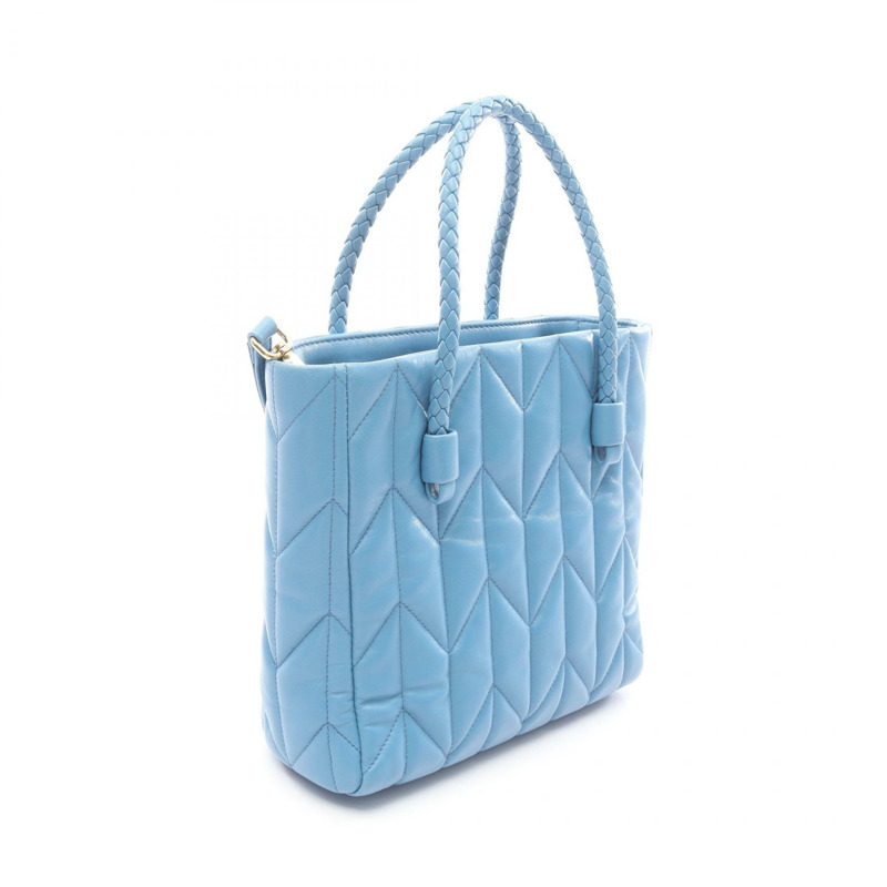 Miu Miu NAPPA TRAPUNTAT 單背包 5BA211 皮革 藍色 二手 女士-1