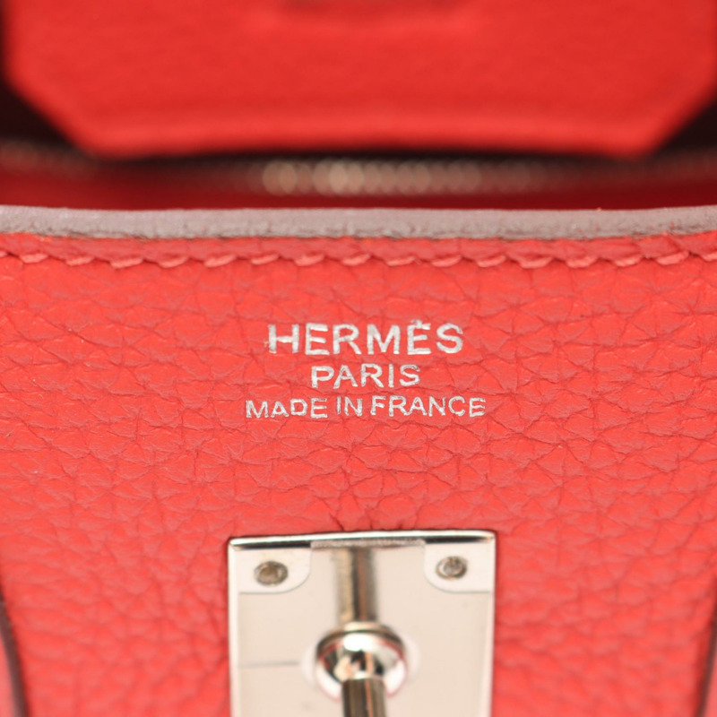 愛馬仕 Birkin 25 手提包,Togo 皮革,Rouge pivoine 紅色,二手,女士,SHW R-3