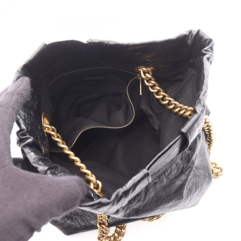 BALENCIAGA Crush 小號鏈條手提單肩包 9422551 黑色皮革 二手 女士-2