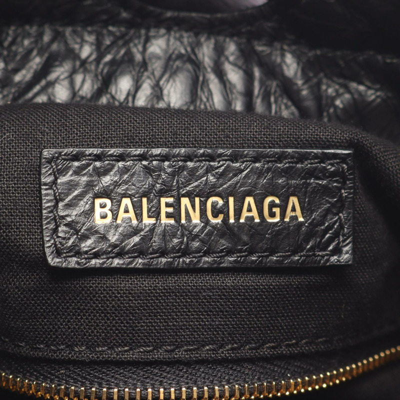 BALENCIAGA Crush 小號鏈條手提單肩包 9422551 黑色皮革 二手 女士-3