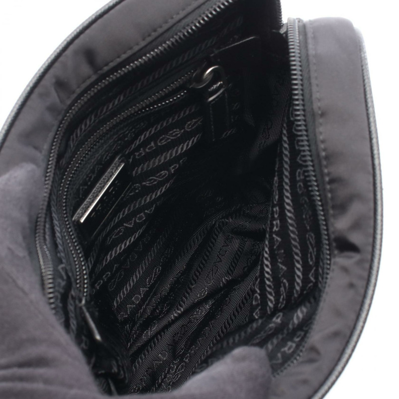 PRADA 男士肩斜背包 2VH143 尼龍皮革 黑色 二手-2
