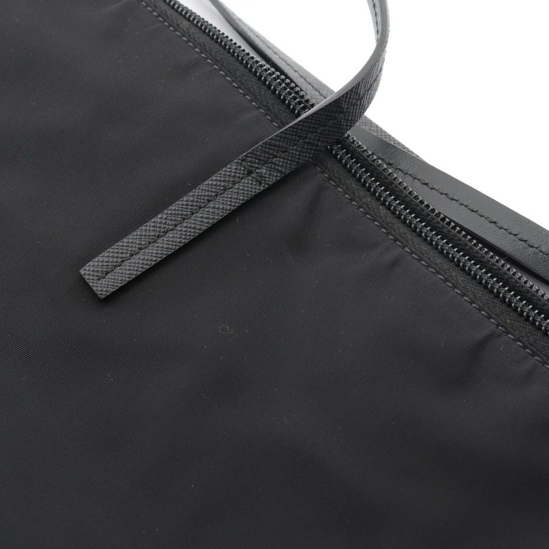 PRADA TESSUTO 托特單肩包 1BG189 尼龍 Saffiano 皮革 黑色 二手 女士-7