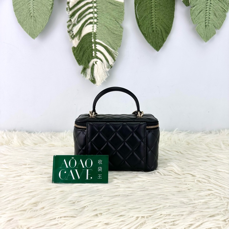閑置品🌟CHANEL Handle 黑金羊皮長盒子 晶片款 2023年-4
