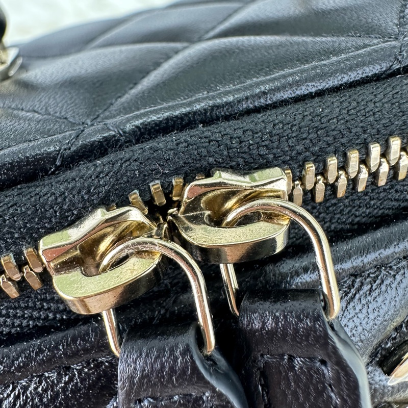 閑置品🌟CHANEL Handle 黑金羊皮長盒子 晶片款 2023年-6