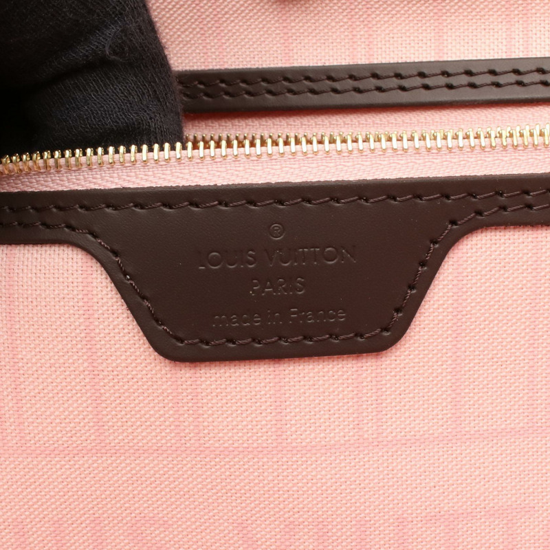 路易威登 Neverfull MM 單肩手提包 N41603 Damier Ebene 粉紅二手女款-3