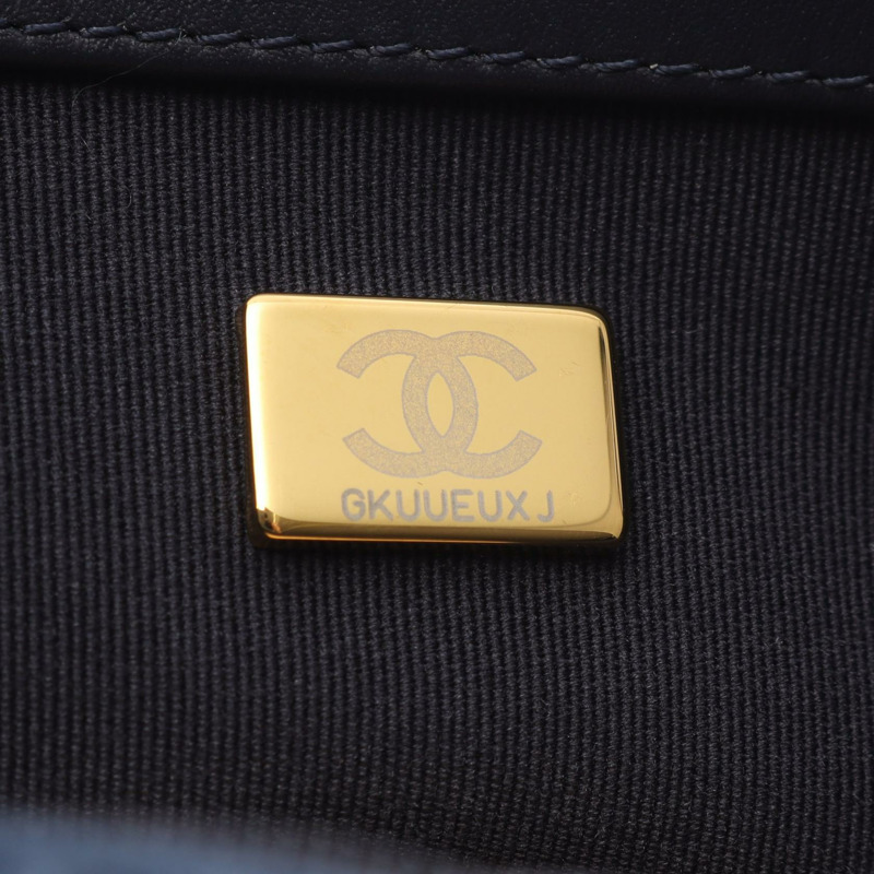 香奈兒 19 dix-neuf Matelasse 鏈條肩背包 AS1161 牛仔布海軍藍 二手 女士-4