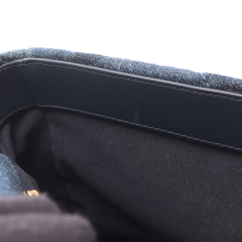 香奈兒 19 dix-neuf Matelasse 鏈條肩背包 AS1161 牛仔布海軍藍 二手 女士-5