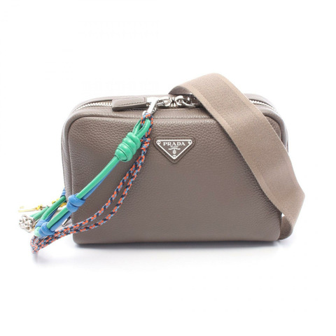 PRADA VIT.DAINO 男士單肩斜背包 2VH181 皮革灰色二手男士標誌