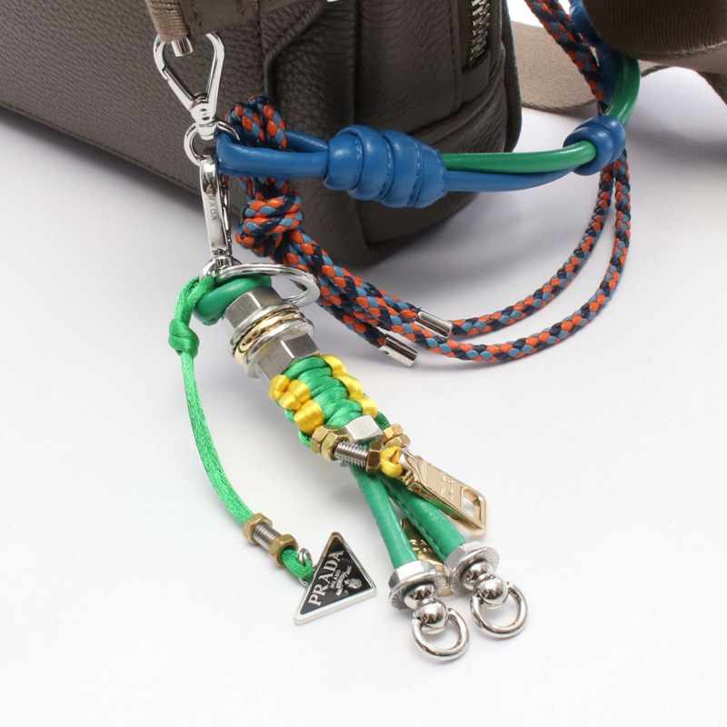 PRADA VIT.DAINO 男士單肩斜背包 2VH181 皮革灰色二手男士標誌-4