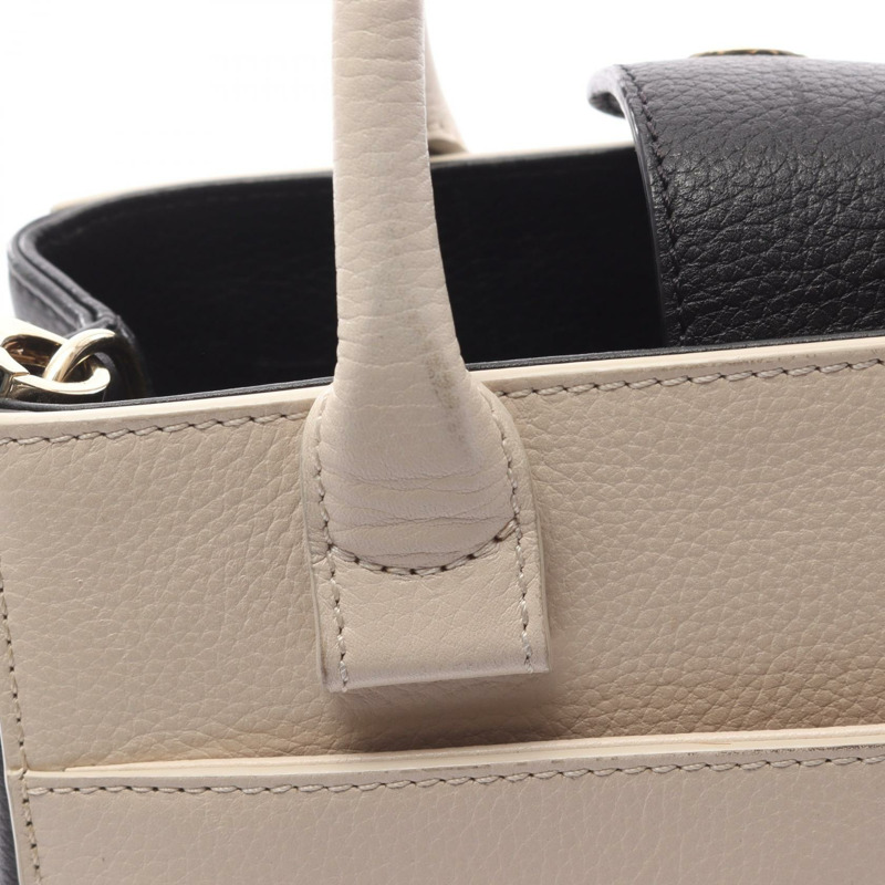 香奈兒 Neo Executive Tote S 單肩手提包 A69929 皮革 白色 黑色 二手 SHW-5