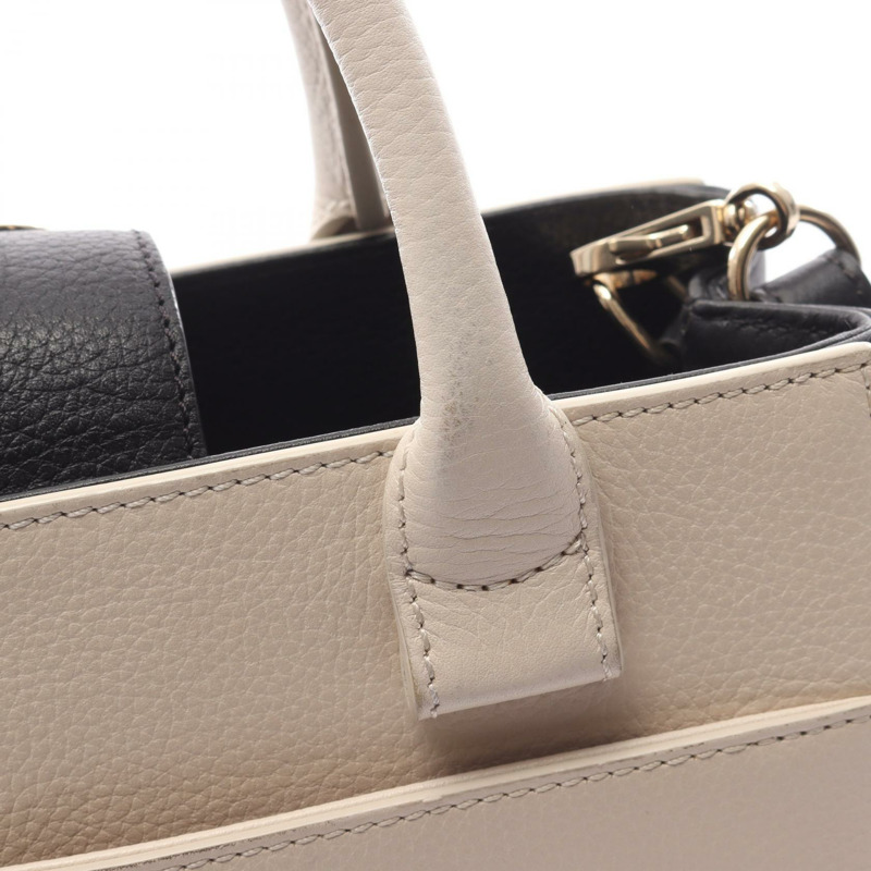 香奈兒 Neo Executive Tote S 單肩手提包 A69929 皮革 白色 黑色 二手 SHW-6