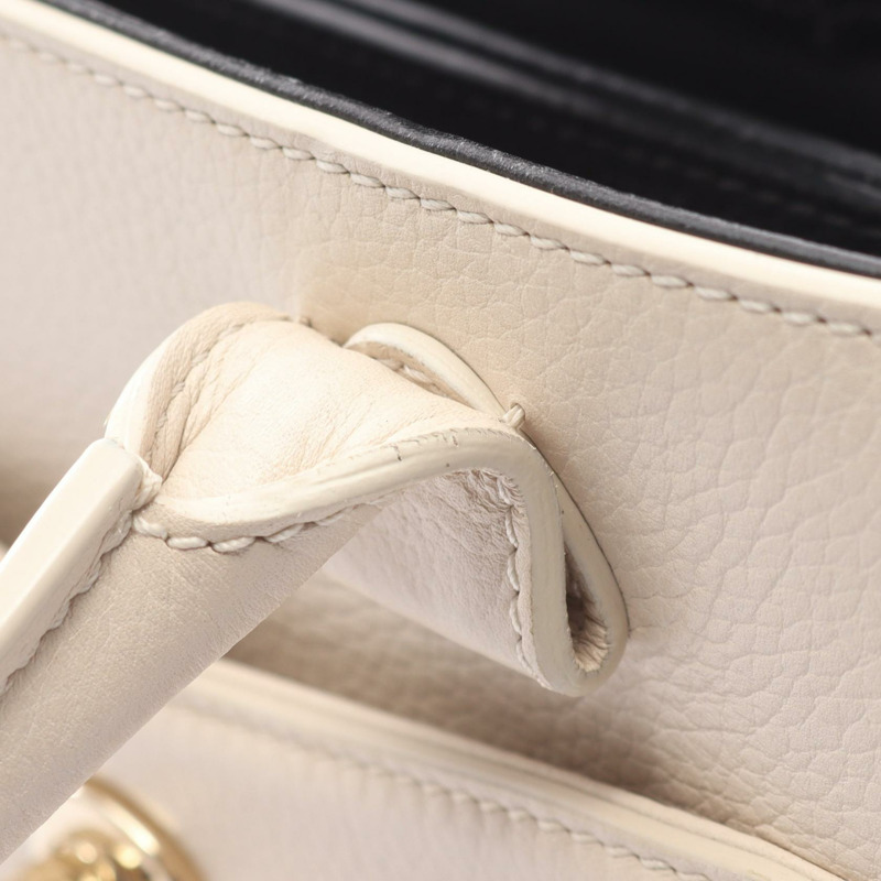 香奈兒 Neo Executive Tote S 單肩手提包 A69929 皮革 白色 黑色 二手 SHW-13