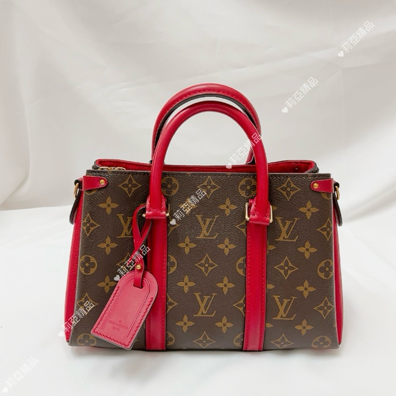 莉亞精品♡LV M44818 Soufflot BB 手提斜背包 紅 二手-2