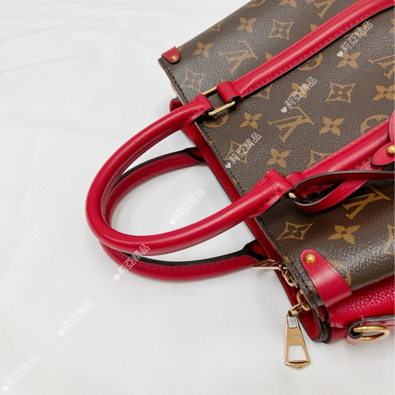 莉亞精品♡LV M44818 Soufflot BB 手提斜背包 紅 二手-10